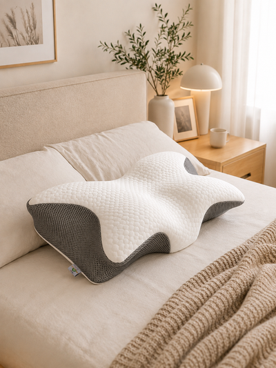 Oreiller ergonomique mémoire de forme zones cervicales, JLBhome