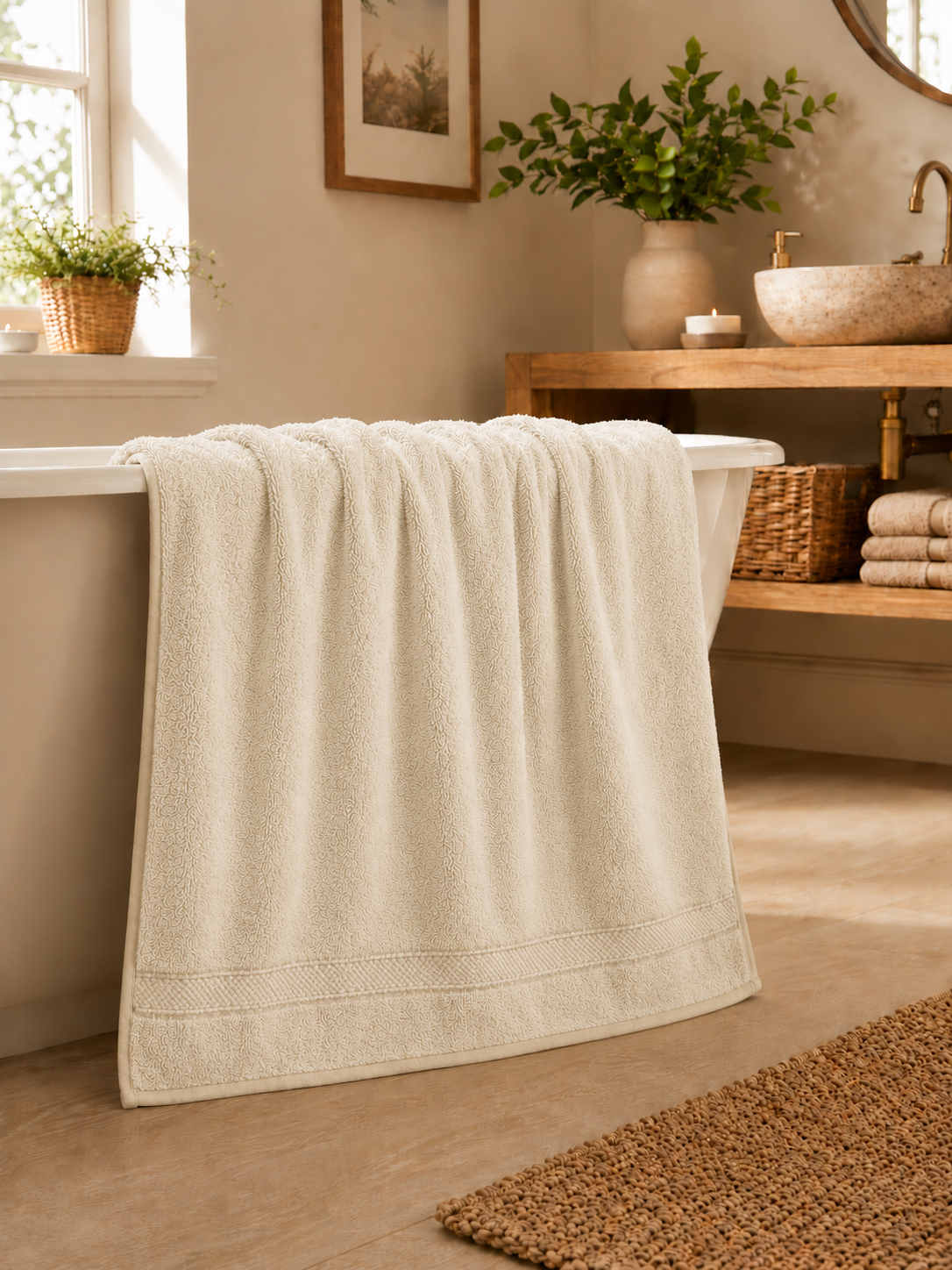 Serviette de Bain 100x150 cm | 100% Coton 500g/m² | Format Maxi | JLB Home JLB Home
