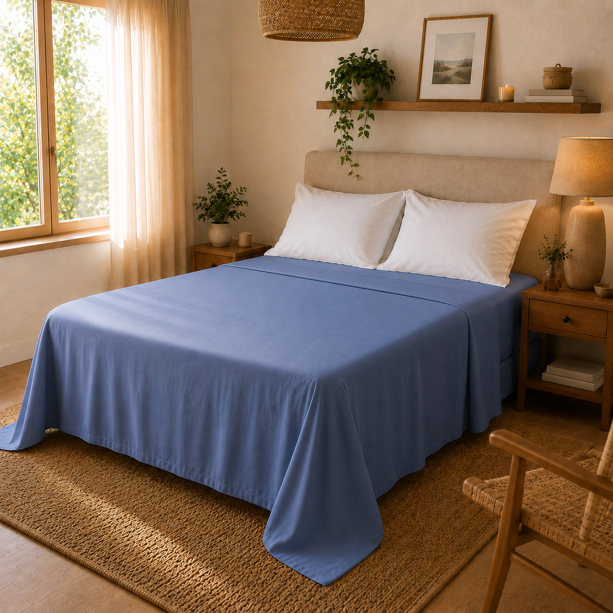 Drap Plat Percale 80 Fils | Toucher Frais & Soyeux | 4 Coloris | 3 Tailles JLB Home