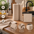 Rouleau de 12 torchons microfibre réutilisables 30x30 cm, JLBhome