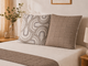 Lot de 2 Taies d'Oreiller Réversibles 63x63 | Motif Arches & Uni Taupe | 100% Polyester
