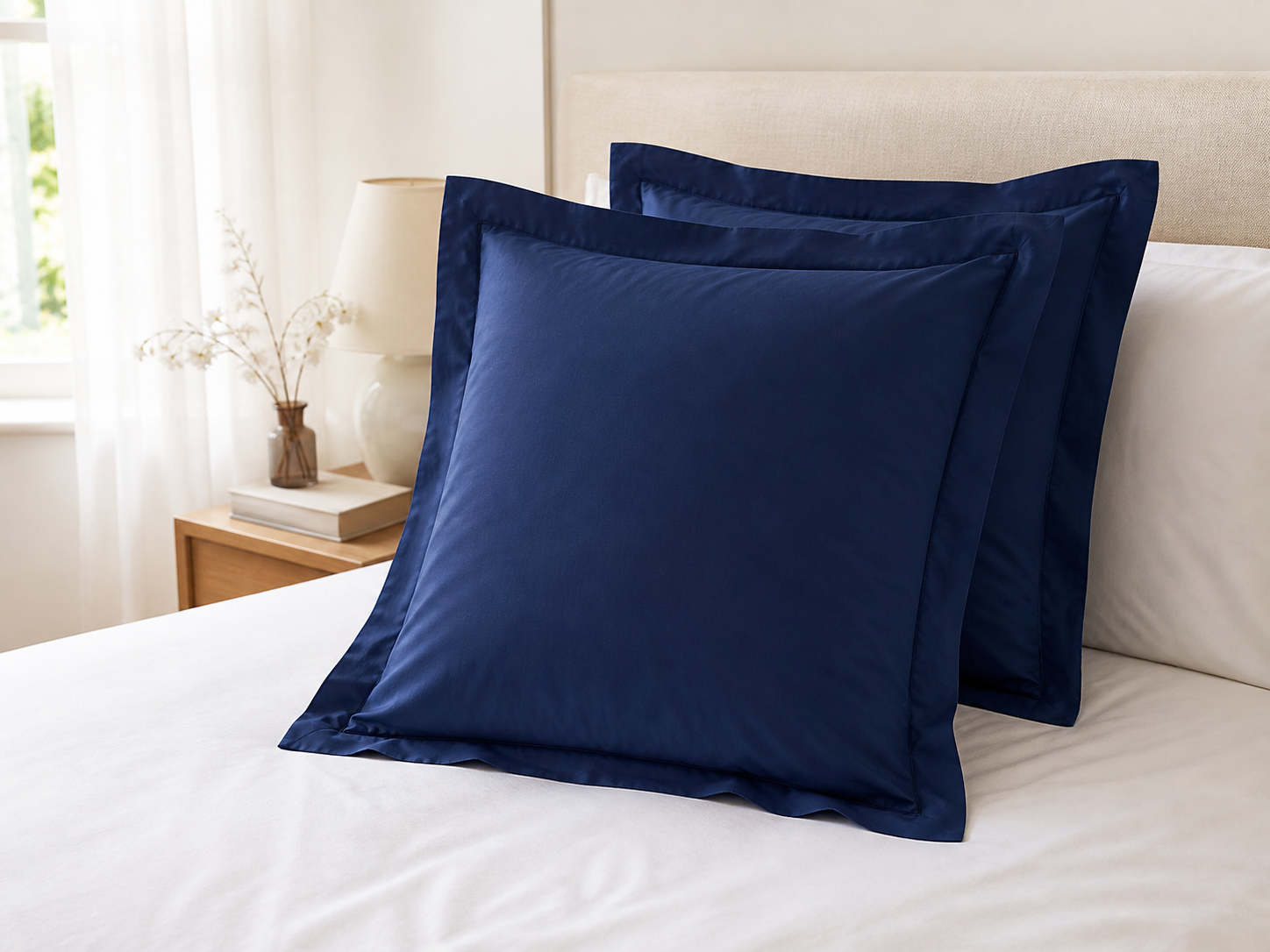 Lot de 2 Taies d'Oreiller 100% Coton Peigné — Percale 80 Fils | Certifiées OEKO-TEX | JLB Home JLB Home