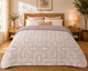 Couvre-Lit Réversible 220x240 | Motif Arches & Uni Mauve | 100% Polyester