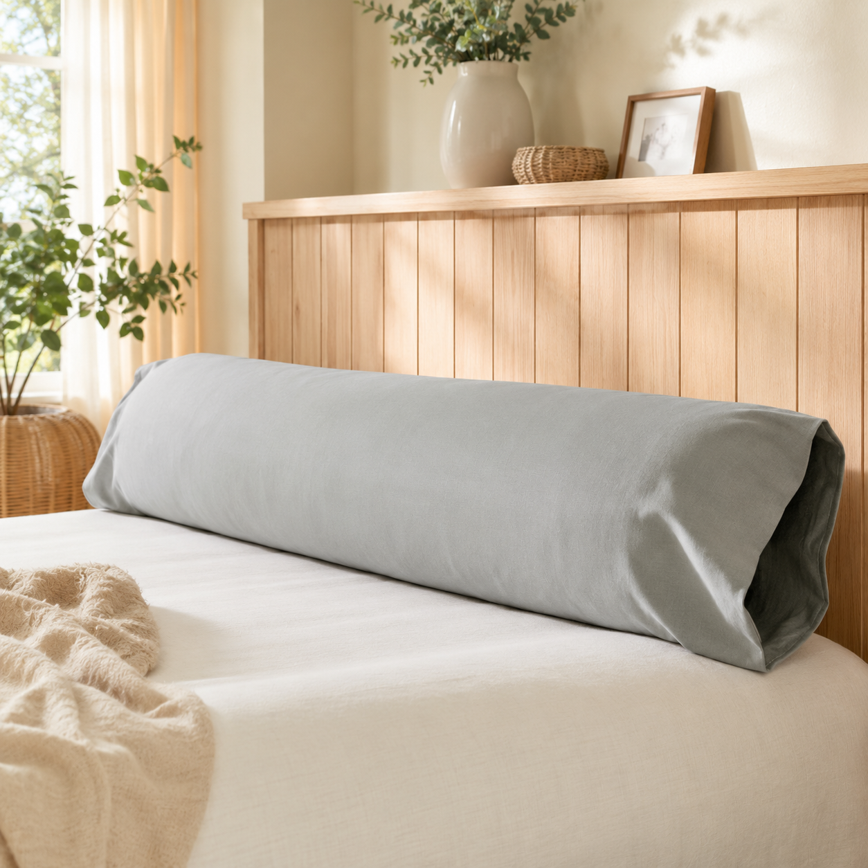 Taie de Traversin Percale 80 Fils | 185x45 cm | Compatible 140 / 160 / 180 cm JLB Home