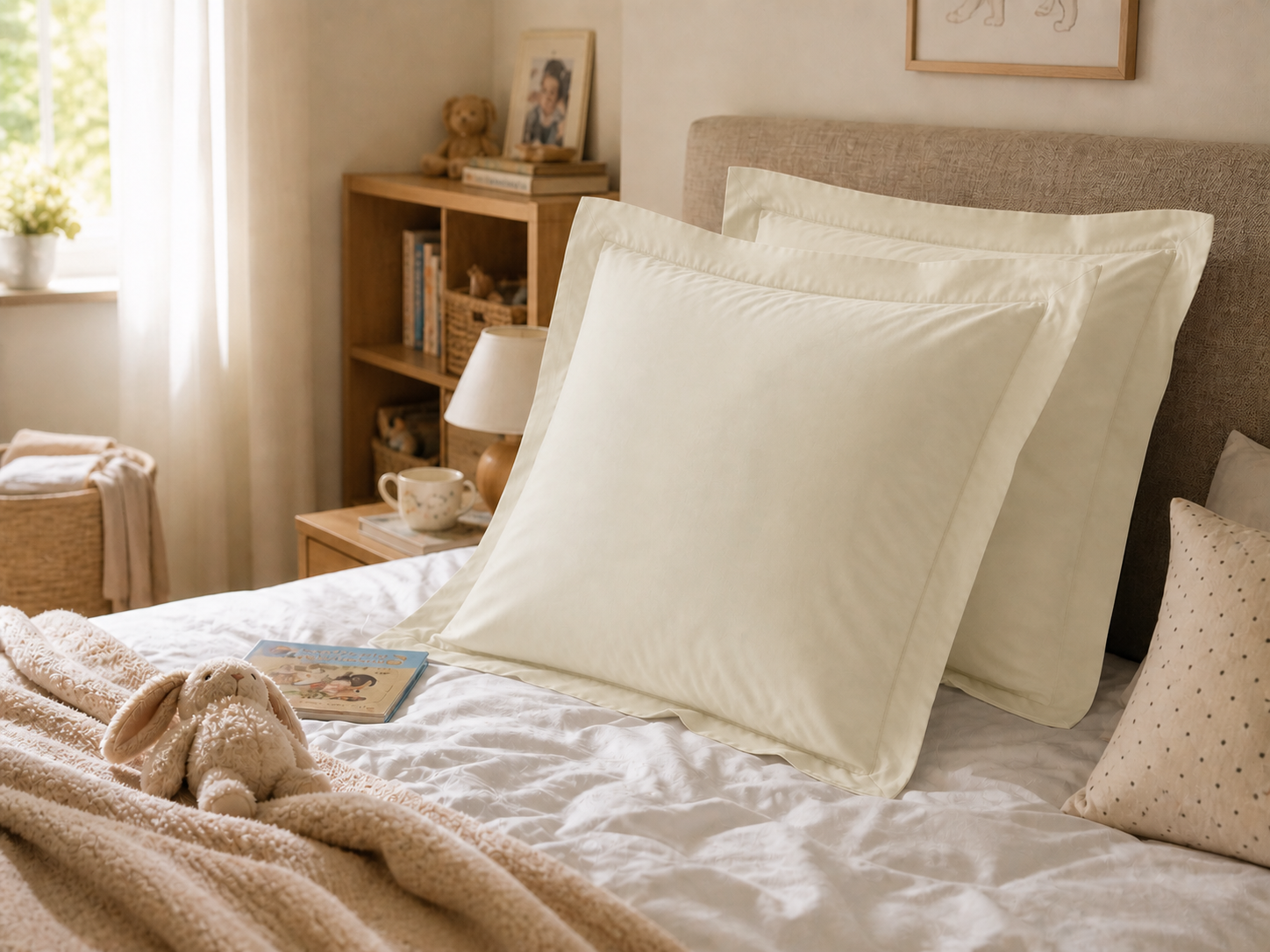 Lot de 2 Taies d'Oreiller 100% Coton Peigné — Percale 80 Fils | Certifiées OEKO-TEX | JLB Home JLB Home