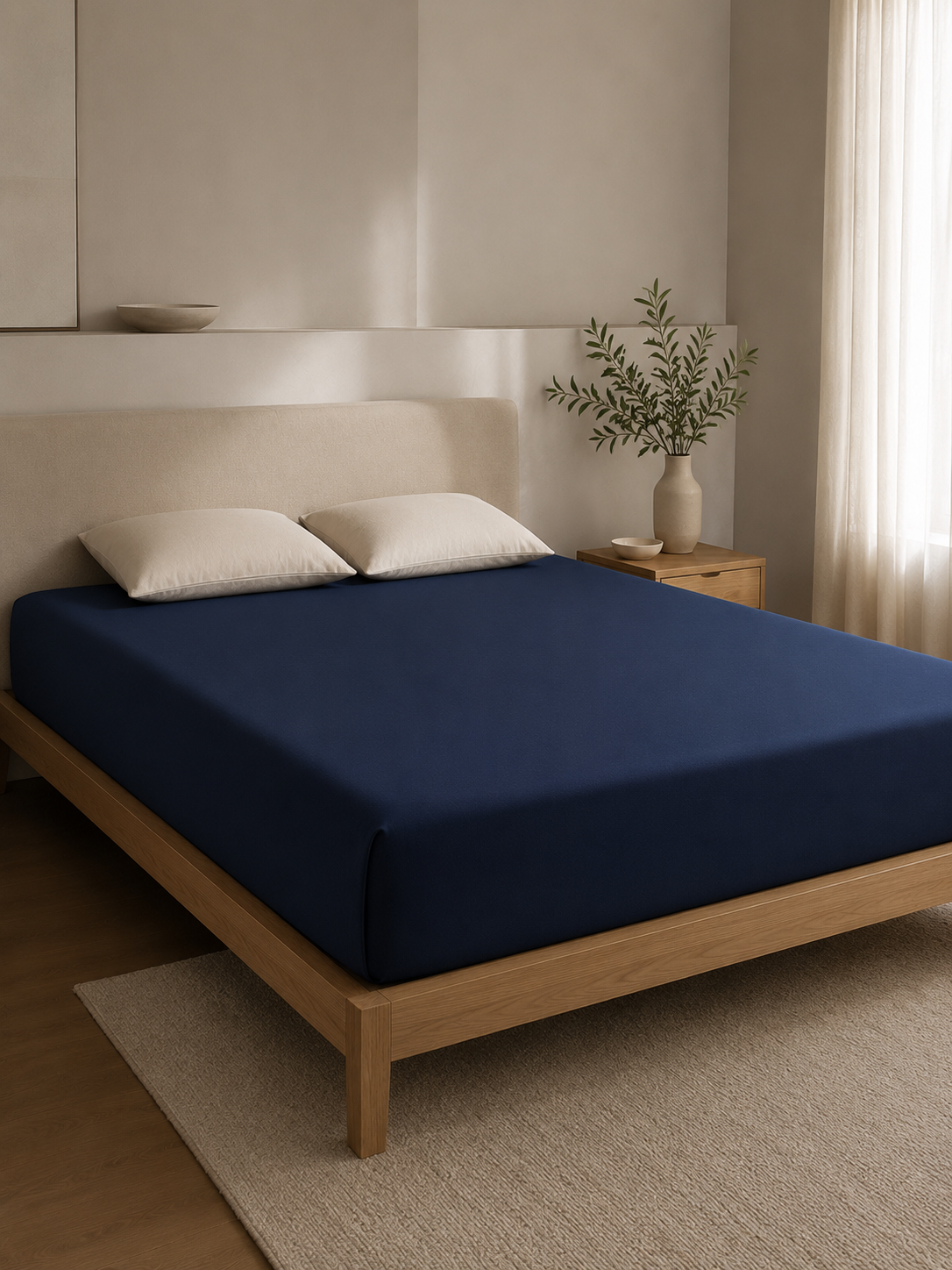 Drap Housse 100% Coton Peigné — Percale 80 Fils | Certifié OEKO-TEX | Bonnet 35cm | JLB Home JLB Home