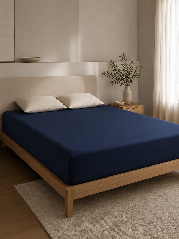 Drap Housse 100% Coton Peigné — Percale 80 Fils | Certifié OEKO-TEX | Bonnet 35cm | JLB Home JLB Home