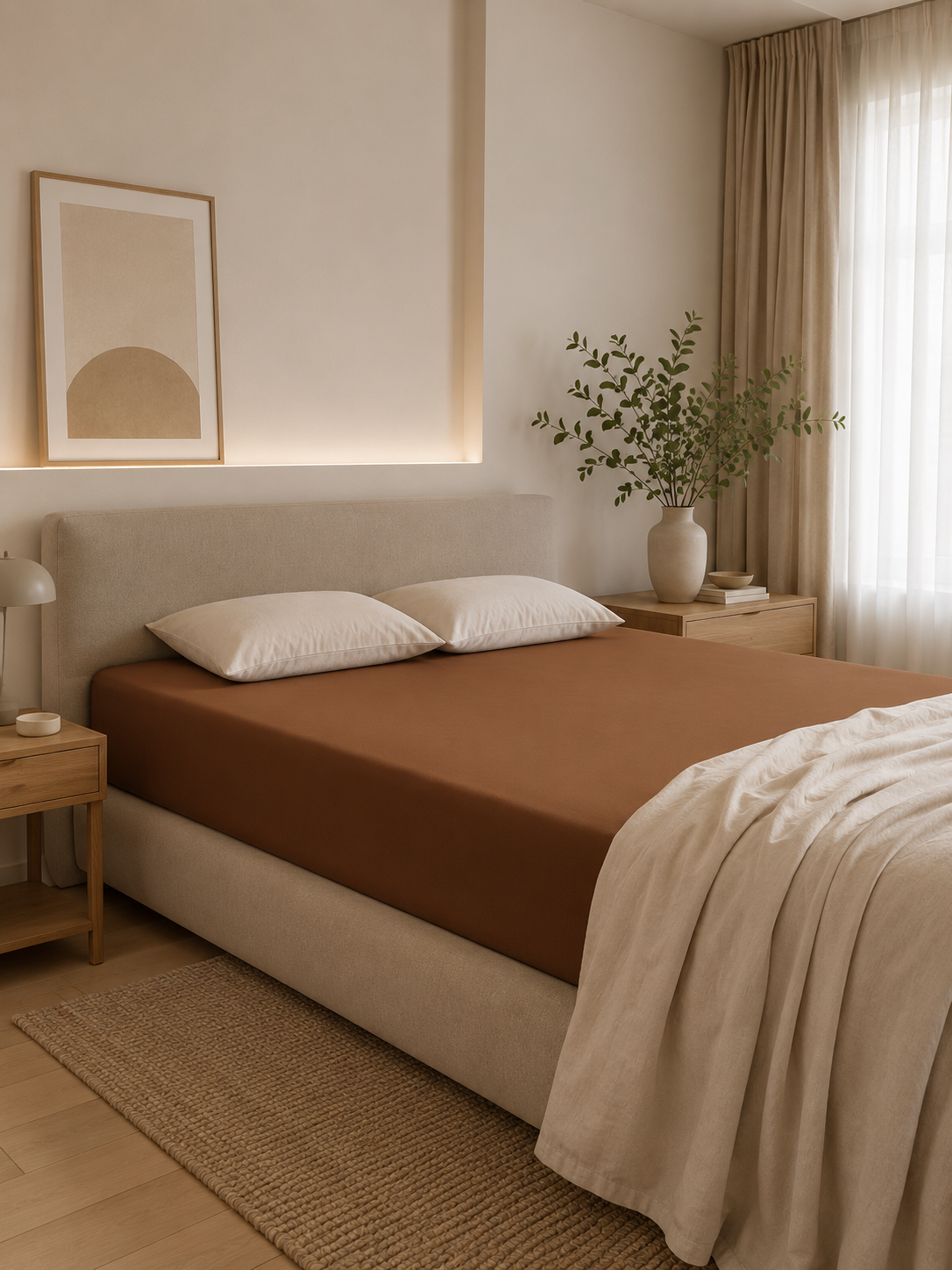 Drap Housse 100% Coton Peigné — Percale 80 Fils | Certifié OEKO-TEX | Bonnet 35cm | JLB Home JLB Home