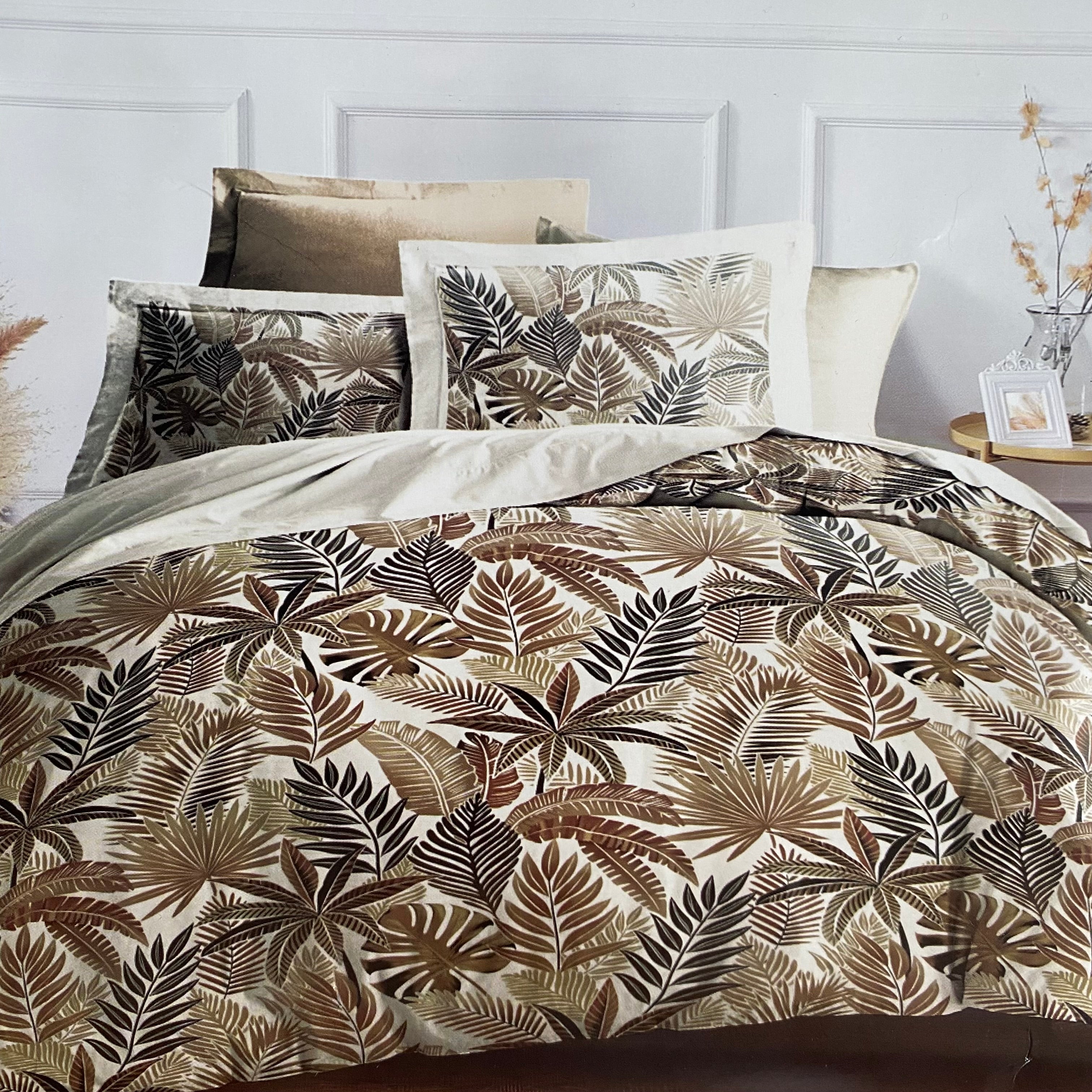 Housses de couette + 2 taies d’oreillers 65x65 - coton - AUTOMNE DORÉ JLB Home